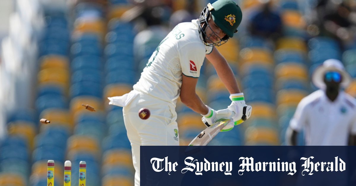 Sam konstas out for five after being dropped twice